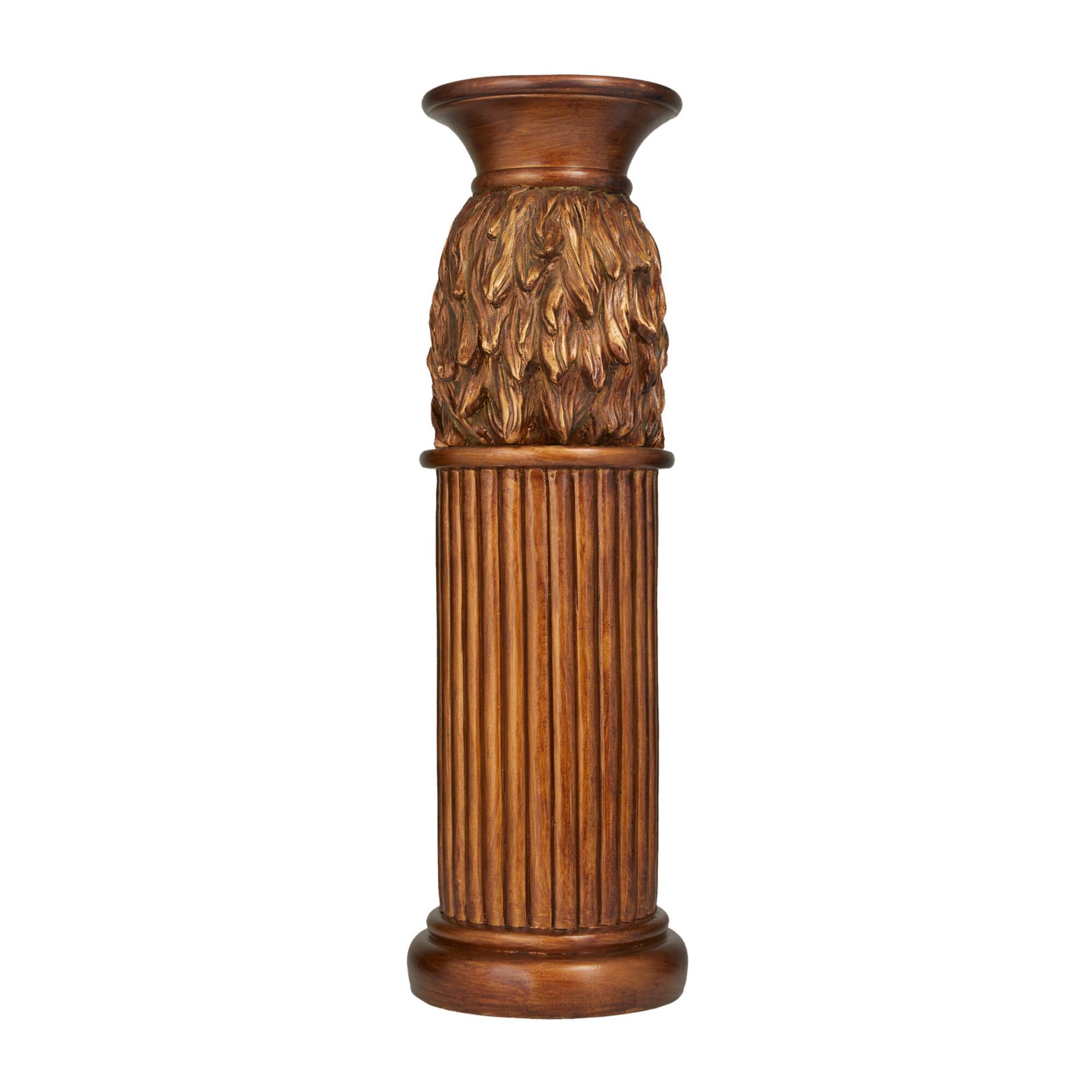 Bronze Polystone Traditional Pedestal Table, 24" x 7" x 9"